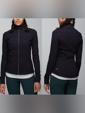 Lululemon Black Full Zip Forme Workout Activewear Yoga Sz 6 Jacket